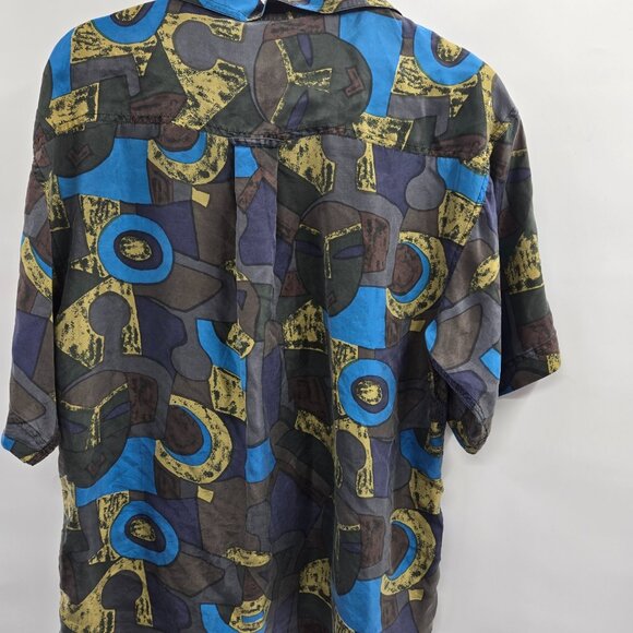 Vintage Verona Men's Art to Wear 100% Silk Button Down Shirt Large - Picture 2 of 14
